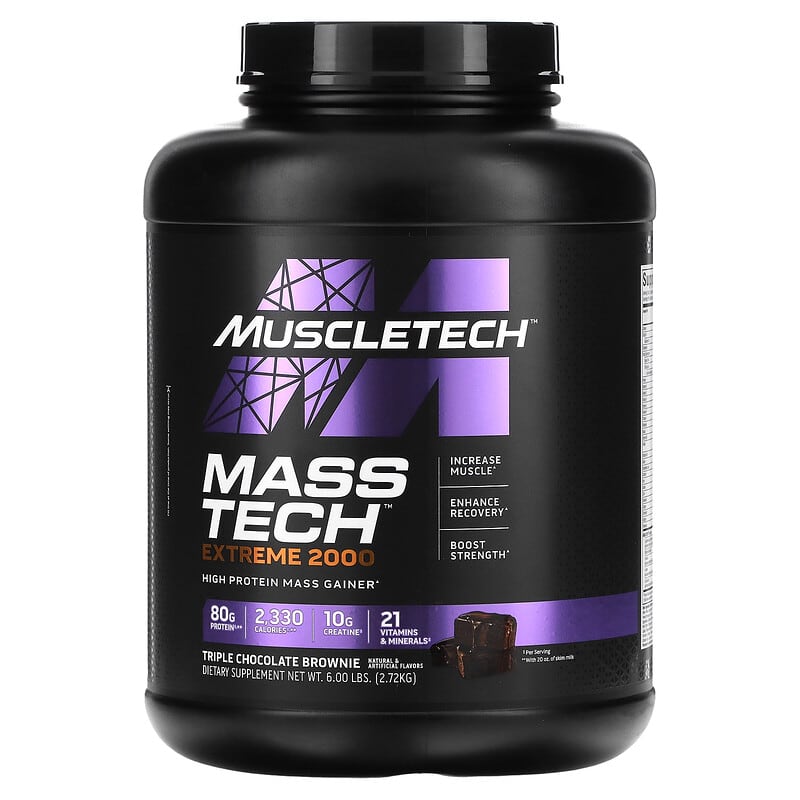 MuscleTech Mass Tech Extreme 2000 Triple Chocolate Brownie 6 lbs (2.72 kg) 1 MuscleTech Mass Tech Extreme 2000 Triple Chocolate Brownie 6 lbs (2.72 kg) 631656716962