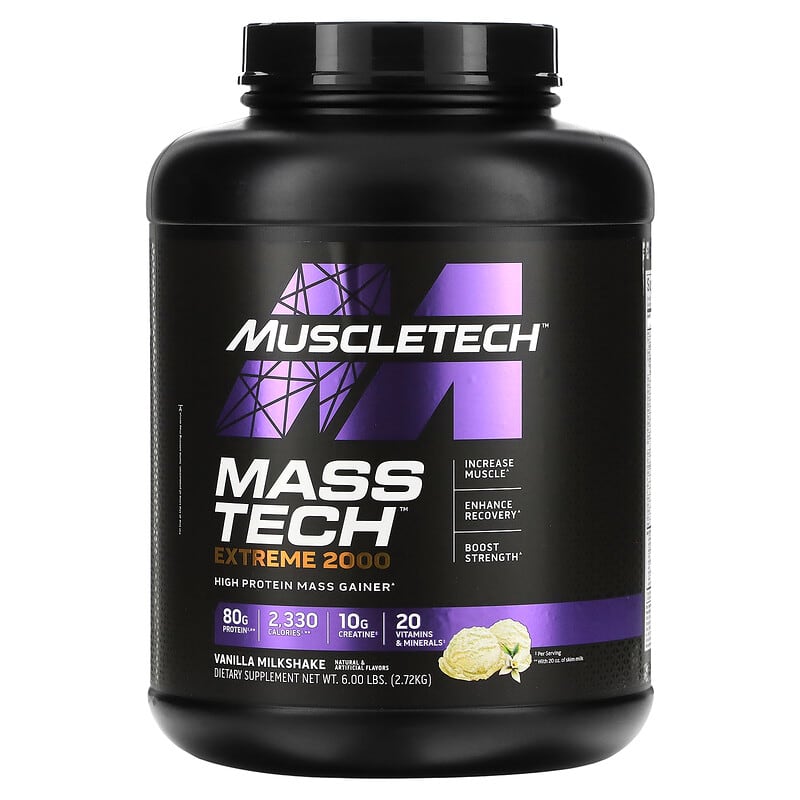 MuscleTech Mass Tech Extreme 2000 Vanilla Milkshake 6 lbs (2.72 kg) 1 MuscleTech Mass Tech Extreme 2000 Vanilla Milkshake 6 lbs (2.72 kg) 631656716979