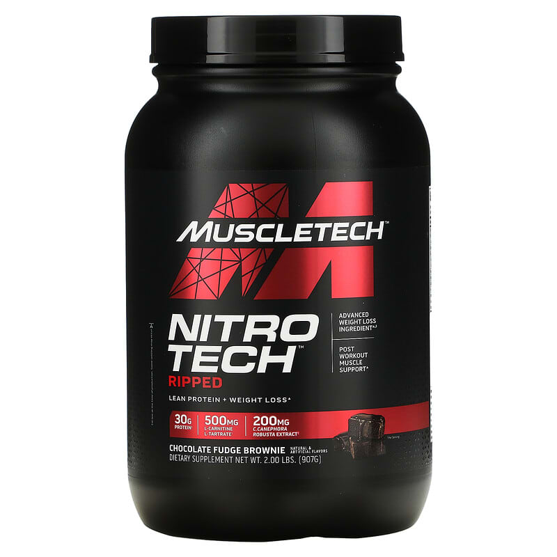 MuscleTech Nitro Tech Ripped Lean Protein + Weight Loss Chocolate Fudge Brownie 2 lbs (907 g) 1 MuscleTech Nitro Tech Ripped Lean Protein + Weight Loss Chocolate Fudge Brownie 2 lbs (907 g) 631656709445