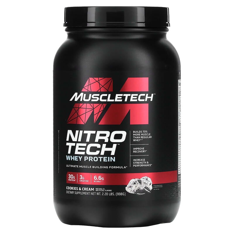 MuscleTech Nitro Tech Whey Protein Cookies and Cream 2.20 lbs (998 g) 1 MuscleTech Nitro Tech Whey Protein Cookies and Cream 2.20 lbs (998 g) 631656703276