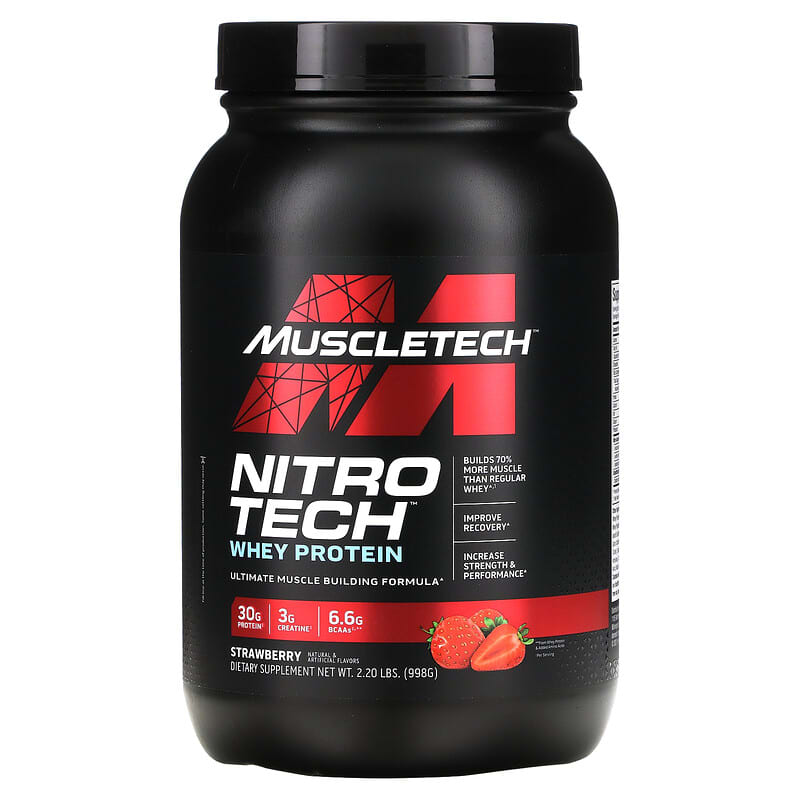 MuscleTech Nitro-Tech Whey Protein Strawberry 2.2 lbs (998 g) 1 MuscleTech Nitro-Tech Whey Protein Strawberry 2.2 lbs (998 g) 631656703269