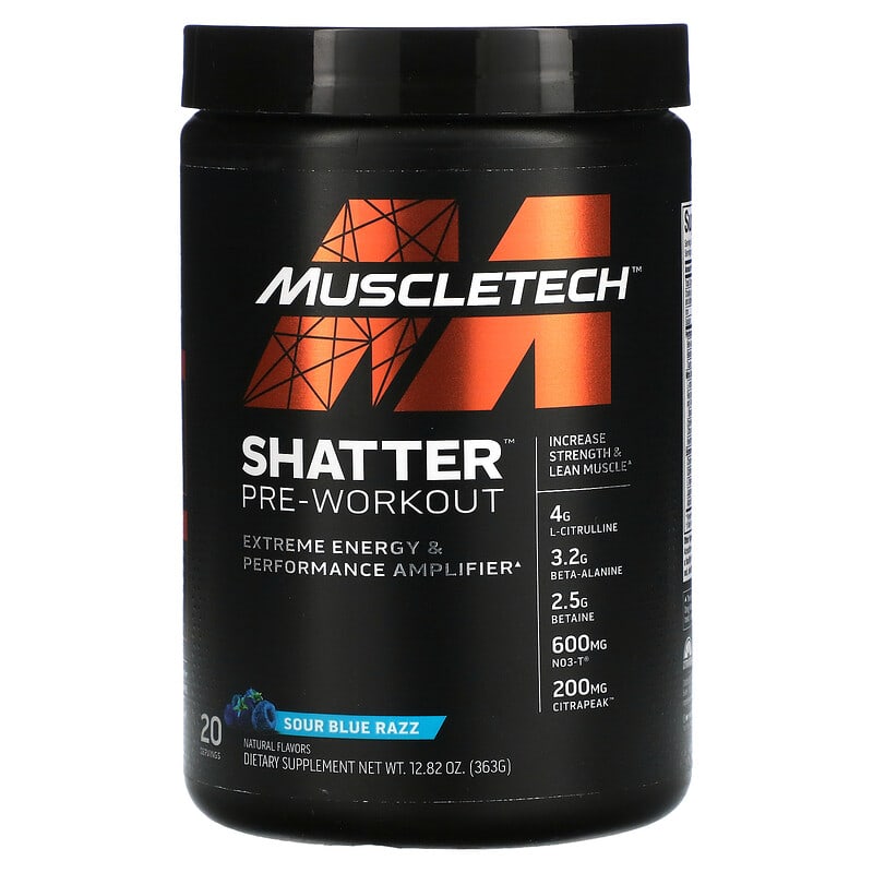 MuscleTech Shatter Pre-Workout Sour Blue Razz 12.82 oz (363 g) 1 MuscleTech Shatter Pre-Workout Sour Blue Razz 12.82 oz (363 g) 631656715682
