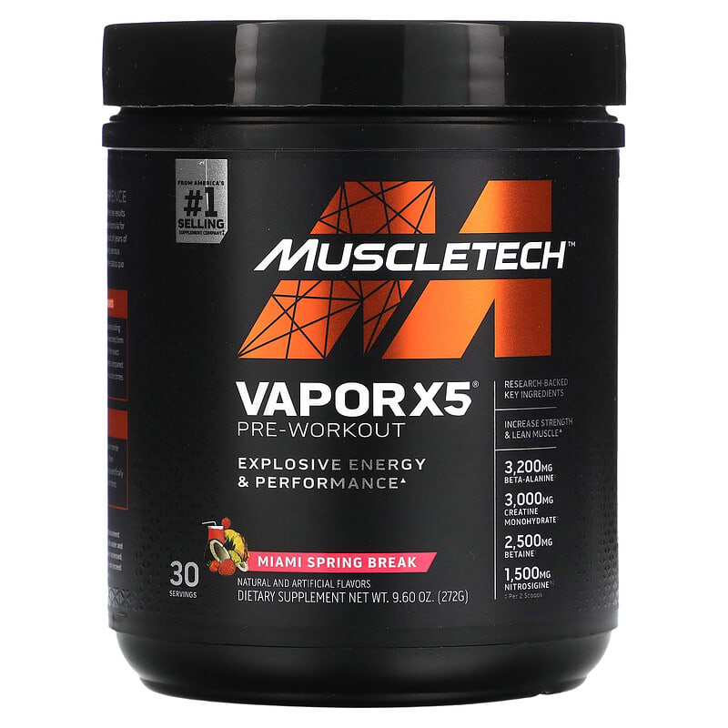 MuscleTech VaporX5 Next Gen Pre-Workout Miami Spring Break 9.60 oz (272 g) 1 MuscleTech VaporX5 Next Gen Pre-Workout Miami Spring Break 9.60 oz (272 g) 631656712322
