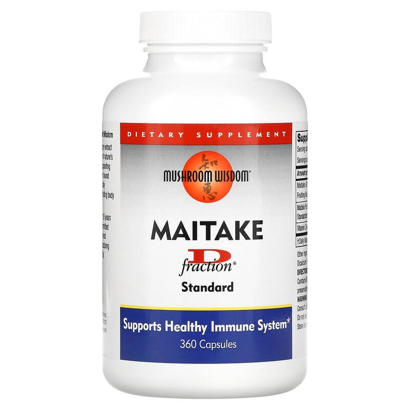 Mushroom Wisdom Maitake D-Fraction Standard 360 viên 1 Mushroom Wisdom Maitake D-Fraction Standard 360 Capsules 791014104111