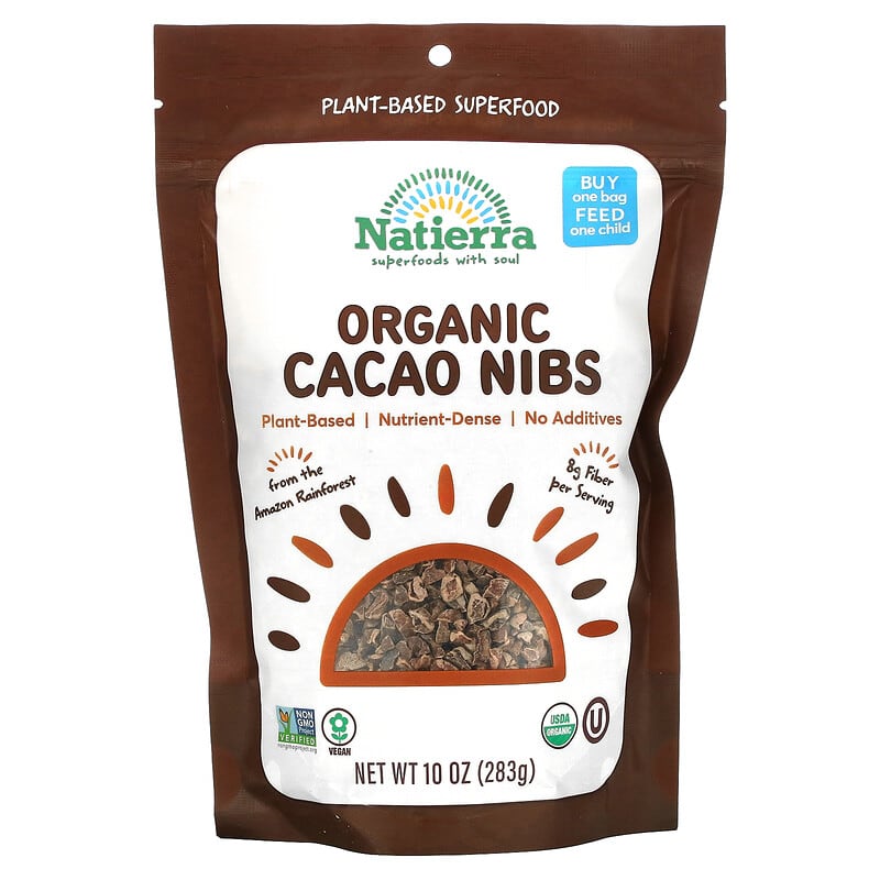 Natierra Himalania Organic Cacao Nibs 10 oz (283 g) 1 Natierra Organic Cacao Nibs 10 oz (283 g) 812907014765