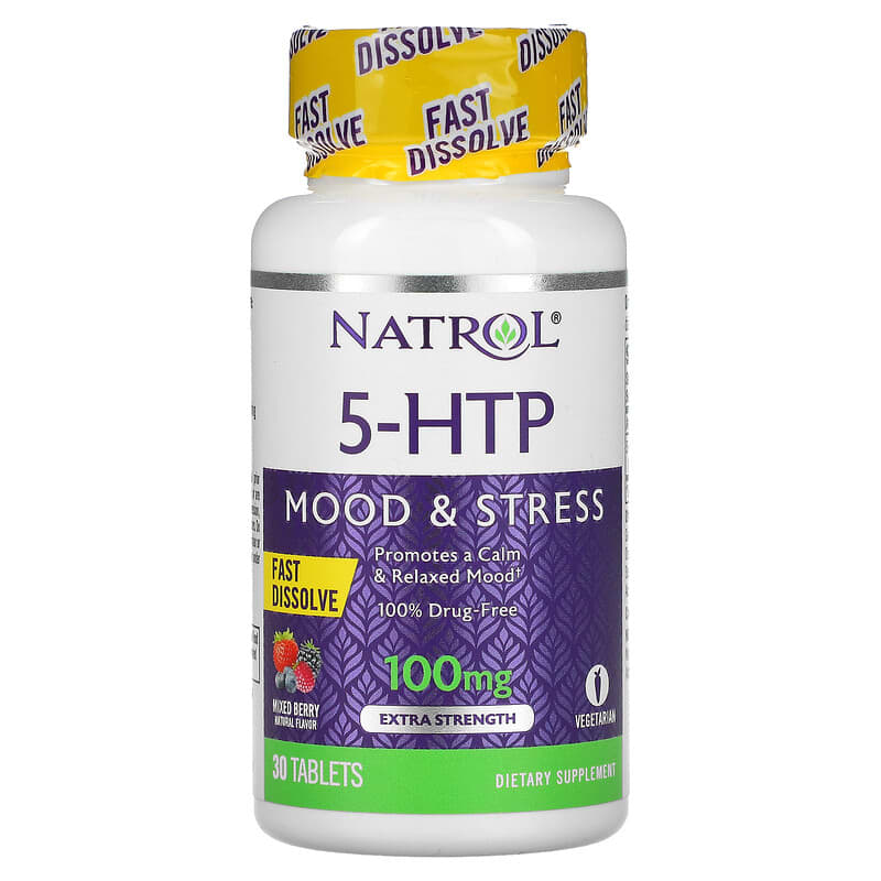 Natrol 5-HTP Fast Dissolve Extra Strength Wild Berry Flavor 100 mg 30 viên 1 Natrol 5-HTP Fast Dissolve Extra Strength Wild Berry 100 mg 30 Tablets 047469060442