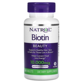 Natrol Biotin Maximum Strength 10.000 mcg 100 Tablets 047469053963