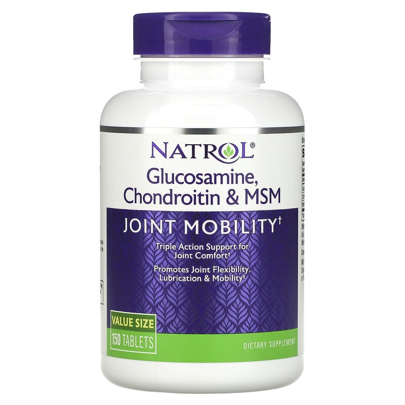 Natrol Glucosamine Chondroitin & MSM 150 Tablets 1 Natrol Glucosamine Chondroitin & MSM 150 Tablets 047469002244