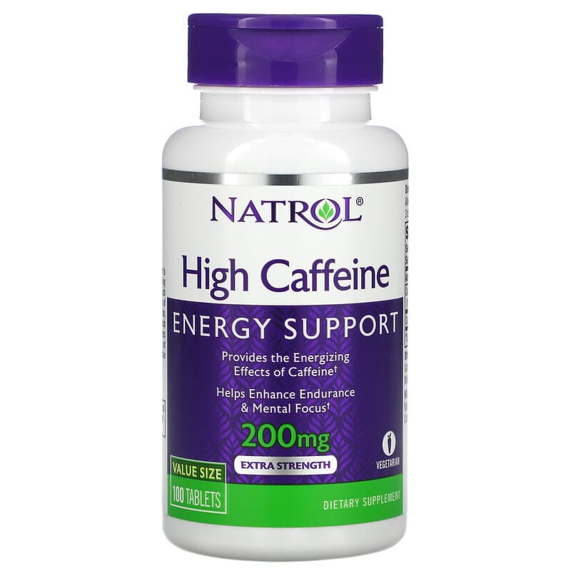 Natrol High Caffeine Extra Strength 200 mg 100 Tablets 1 Natrol High Caffeine Extra Strength 200 mg 100 Tablets 047469047948