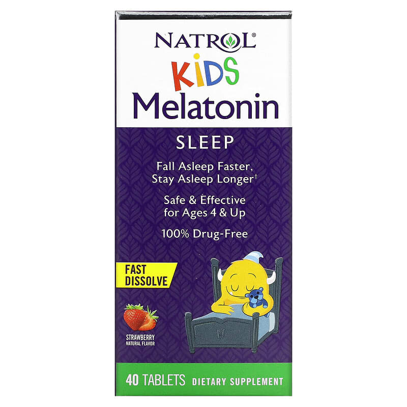 Natrol Kids Melatonin Ages 4 & Up Strawberry 40 Tablets 1 Natrol Kids Melatonin Ages 4 & Up Strawberry 40 Tablets 047469075293