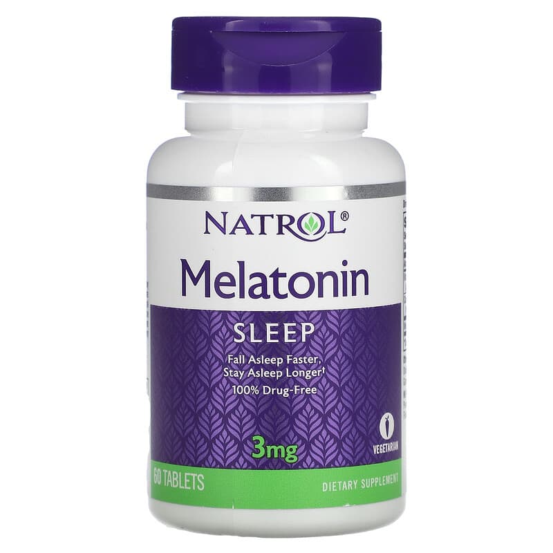 Natrol Melatonin 3 mg 60 viên 1 Natrol Melatonin 3 mg 60 Tablets 047469005108