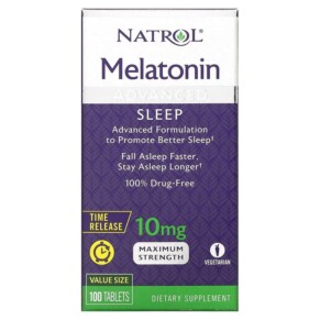 Natrol Melatonin Sleep Time Release 10 mg 100 Tablets 047469072797