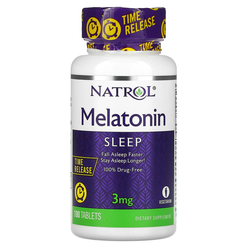 Natrol Melatonin Time Release 3 mg 100 viên 1 Natrol Melatonin Time Release 3 mg 100 Tablets 047469004583