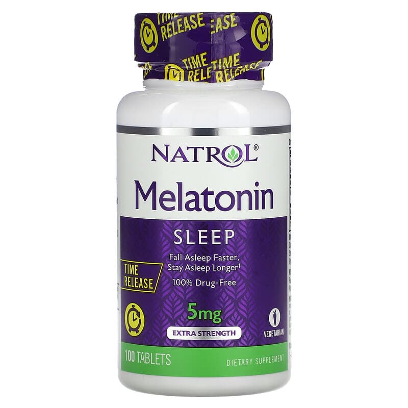 Natrol Melatonin Time Release Extra Strength 5 mg 100 viên 1 Natrol Melatonin Time Release Extra Strength 5 mg 100 Tablets 047469048372