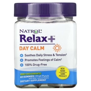 Natrol Relax+ Day Calm Fruit Punch 60 Gummies 047469076351