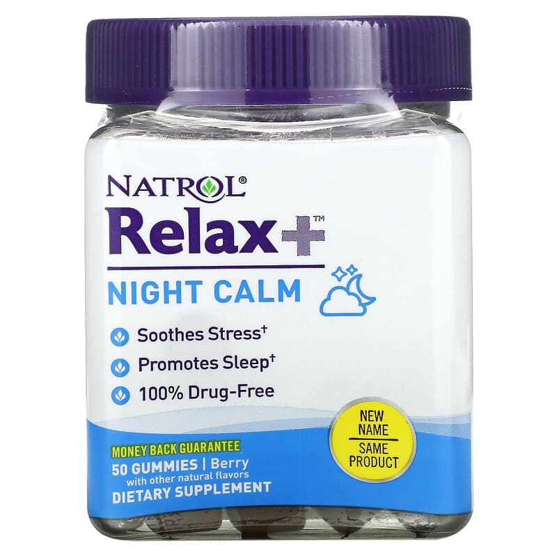 Natrol Relax + Night Calm Berry 50 Gummies 1 Natrol Relax + Night Calm Berry 50 Gummies 047469076849