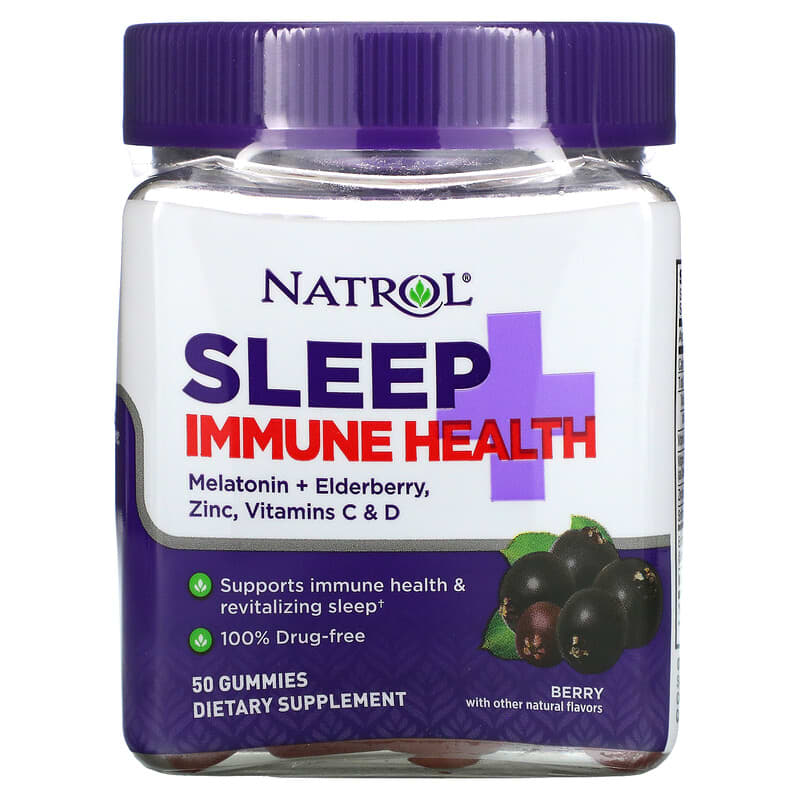 Natrol Sleep + Immune Health Berry 50 Gummies 1 Natrol Sleep + Immune Health Berry 50 Gummies 047469077808