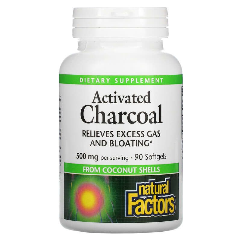 Natural Factors Activated Charcoal 250 mg 90 Softgels 1 Natural Factors Activated Charcoal 250 mg 90 Softgels 068958017020