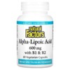 Natural Factors Alpha-Lipoic Acid with B1 & B2 600 mg 60 Vegetarian Capsules 2 Natural Factors Alpha-Lipoic Acid with B1 & B2 600 mg 60 Vegetarian Capsules 068958021027