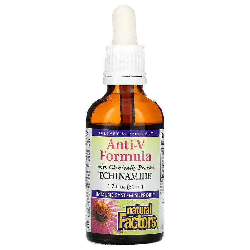 Natural Factors Anti-V Formula with Clinically Proven Echinamide 1.7 fl oz (50 ml) 1 Natural Factors Anti-V Formula with Clinically Proven Echinamide 1.7 fl oz (50 ml) 068958047508