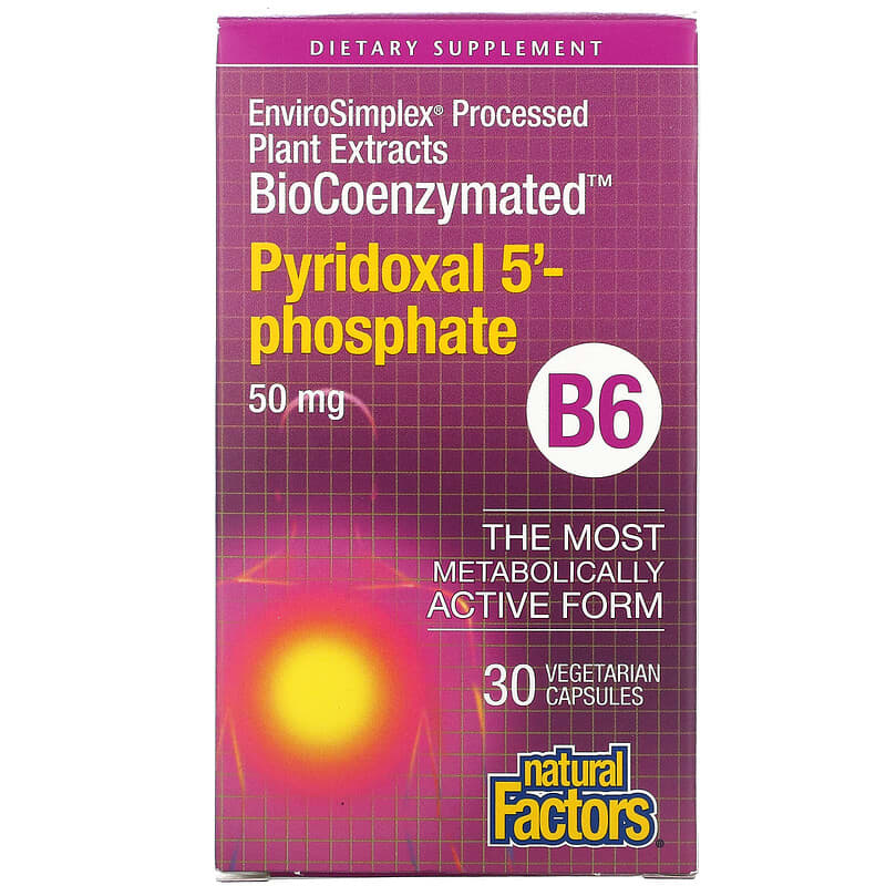 Natural Factors BioCoenzymated B6 Pyridoxal 5'-Phosphate 50 mg 30 viên 1 Natural Factors BioCoenzymated B6 Pyridoxal 5'-Phosphate 50 mg 30 Vegetarian Capsules 068958012520