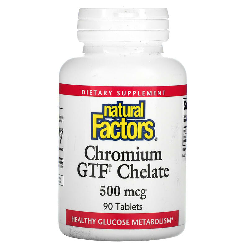 Natural Factors Chromium GTF Chelate 500 mcg 90 viên 1 Natural Factors Chromium GTF Chelate 500 mcg 90 Tablets 068958016306