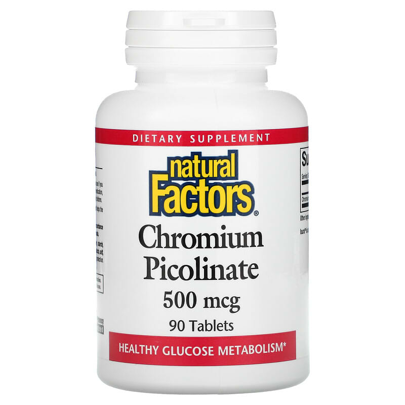 Natural Factors Chromium Picolinate 500 mcg 90 viên 1 Natural Factors Chromium Picolinate 500 mcg 90 Tablets 068958016375