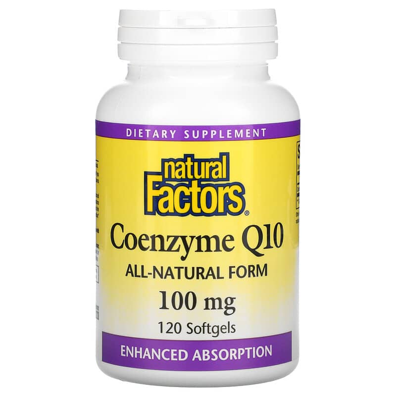 Natural Factors Coenzyme Q10 100 mg 120 Softgels 1 Natural Factors Coenzyme Q10 100 mg 120 Softgels 068958020723