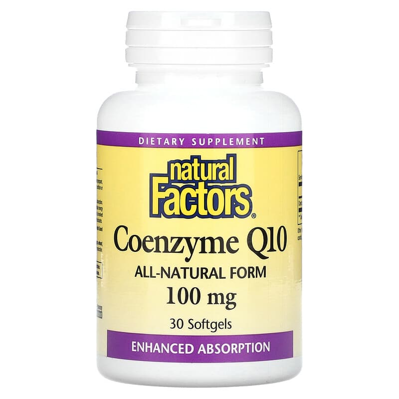 Natural Factors Coenzyme Q10 100 mg 30 Softgels 1 Natural Factors Coenzyme Q10 100 mg 30 Softgels 068958020709