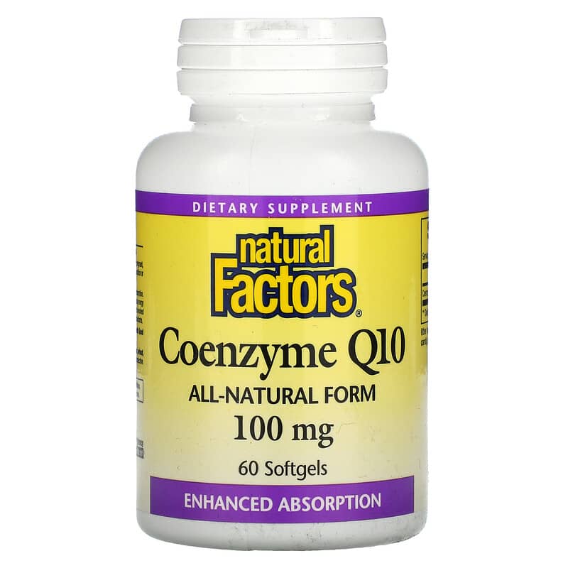 Natural Factors Coenzyme Q10 100 mg 60 Softgels 1 Natural Factors Coenzyme Q10 100 mg 60 Softgels 068958020716