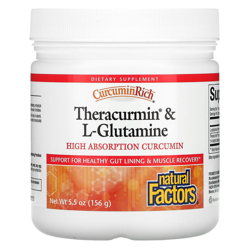 Natural Factors CurcuminRich Theracurmin & L-Glutamine 5.5 oz (156 g) 1 Natural Factors CurcuminRich Theracurmin & L-Glutamine 5.5 oz (156 g) 068958045498