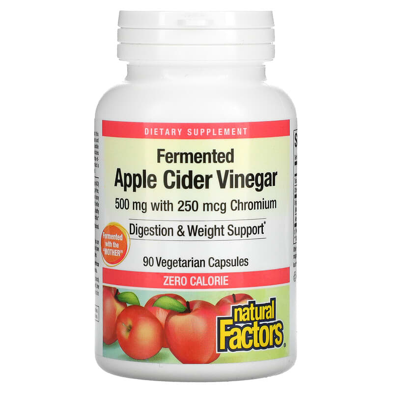 Natural Factors Fermented Apple Cider Vinegar 500 mg 90 Vegetarian Capsules 1 Natural Factors Fermented Apple Cider Vinegar 500 mg 90 Vegetarian Capsules 068958020570