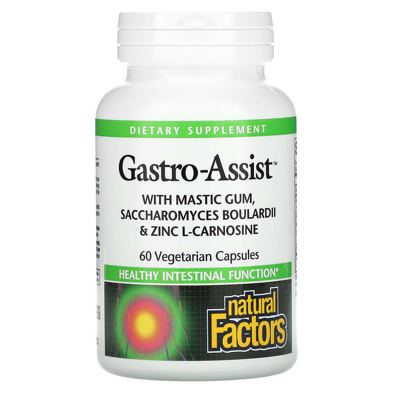 Natural Factors Gastro-Assist with Mastic Gum Saccharomyces Boulardii & Zinc L-Carnosine 60 Vegetarian Capsules 1 Natural Factors Gastro-Assist with Mastic Gum Saccharomyces Boulardii & Zinc L-Carnosine 60 Vegetarian Capsules 068958017563
