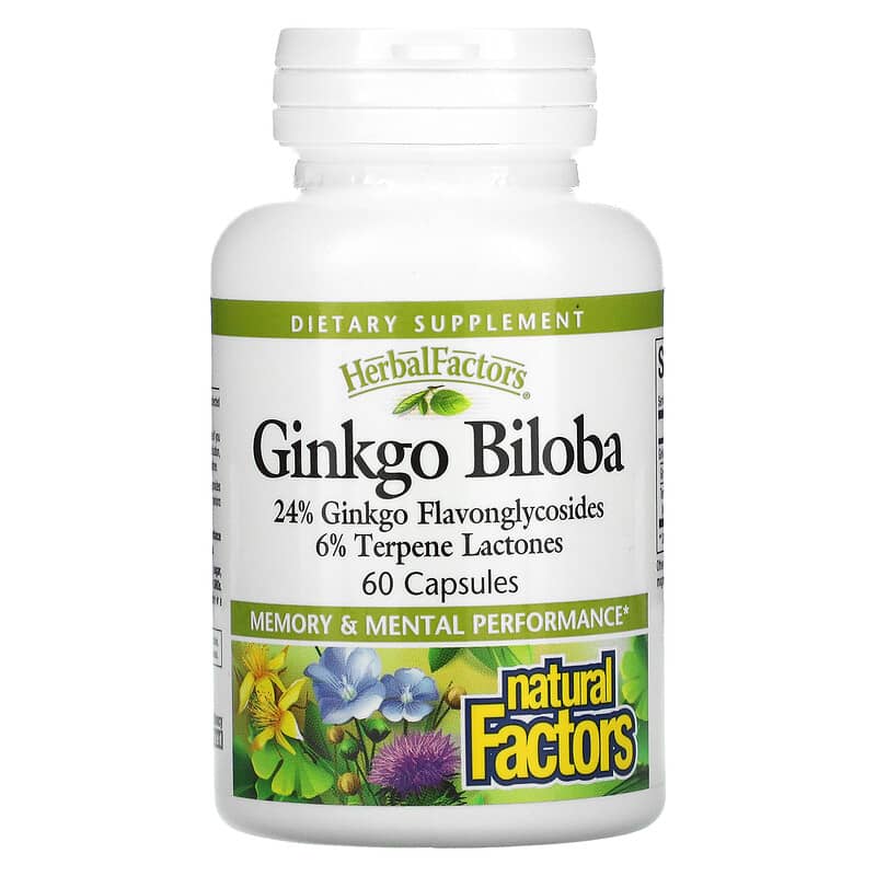 Natural Factors Ginkgo Biloba 60 Capsules 1 Natural Factors Ginkgo Biloba 60 Capsules 068958045320