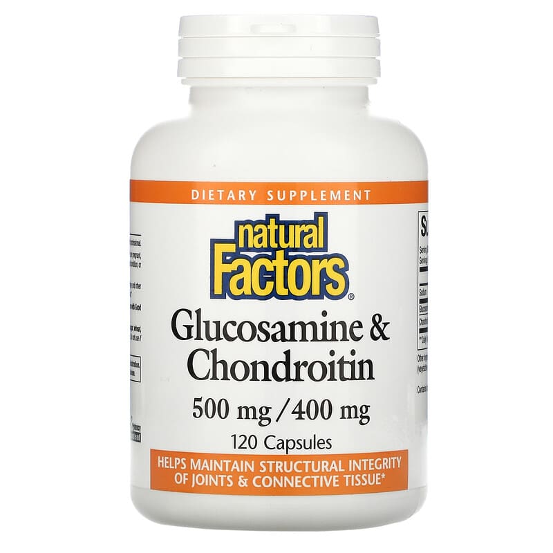 Natural Factors Glucosamine & Chondroitin 500 mg/400 mg 120 Capsules 1 Natural Factors Glucosamine & Chondroitin 500 mg/400 mg 120 Capsules 068958026879