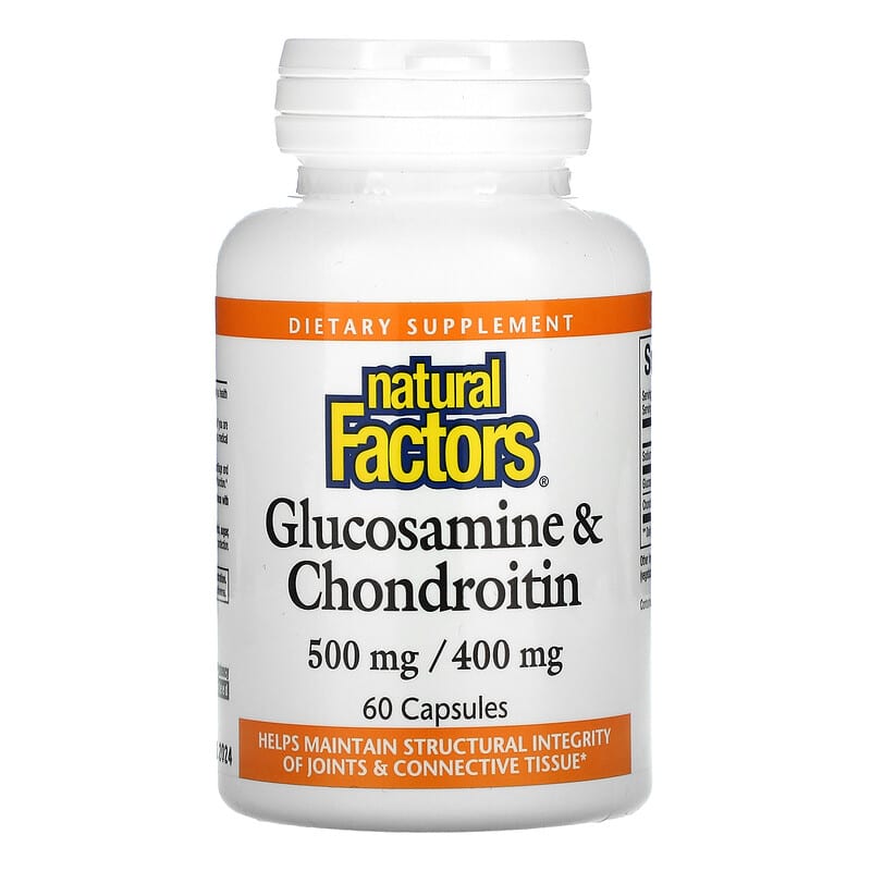 Natural Factors Glucosamine & Chondroitin 500 mg/400 mg 60 Capsules 1 Natural Factors Glucosamine & Chondroitin 500 mg/400 mg 60 Capsules 068958026862