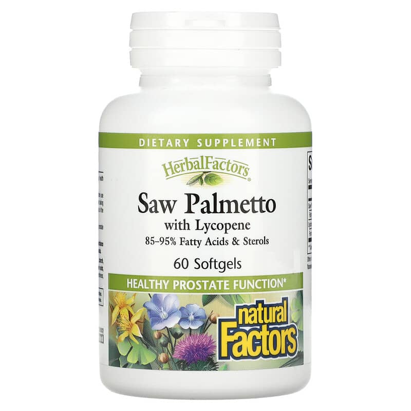 Natural Factors HerbalFactors Saw Palmetto with Lycopene 60 Softgels 1 Natural Factors HerbalFactors Saw Palmetto with Lycopene 60 Softgels 068958045511