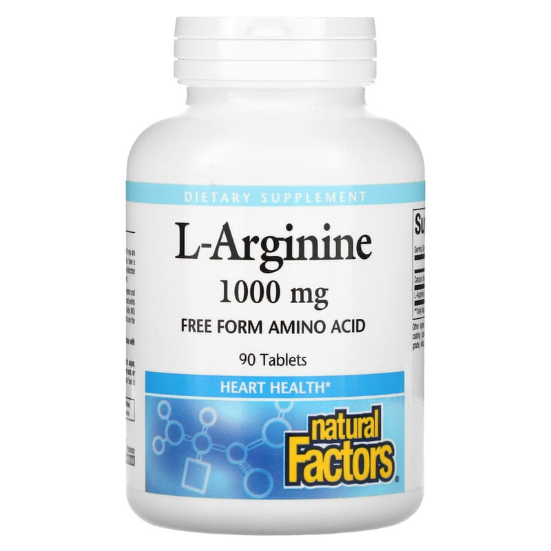 Natural Factors L-Arginine 1.000 mg 90 Tablets 1 Natural Factors L-Arginine 1.000 mg 90 Tablets 068958028026