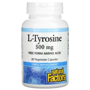 Natural Factors L-Tyrosine 500 mg 60 Vegetarian Capsules 068958028033