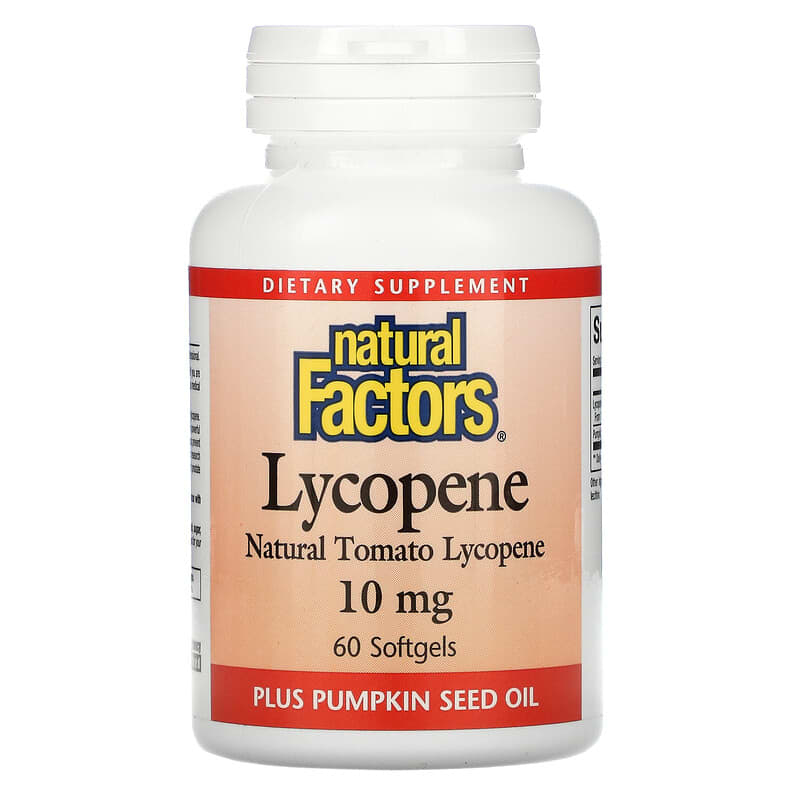 Natural Factors Lycopene 10 mg 60 Softgels 1 Natural Factors Lycopene 10 mg 60 Softgels 068958010168
