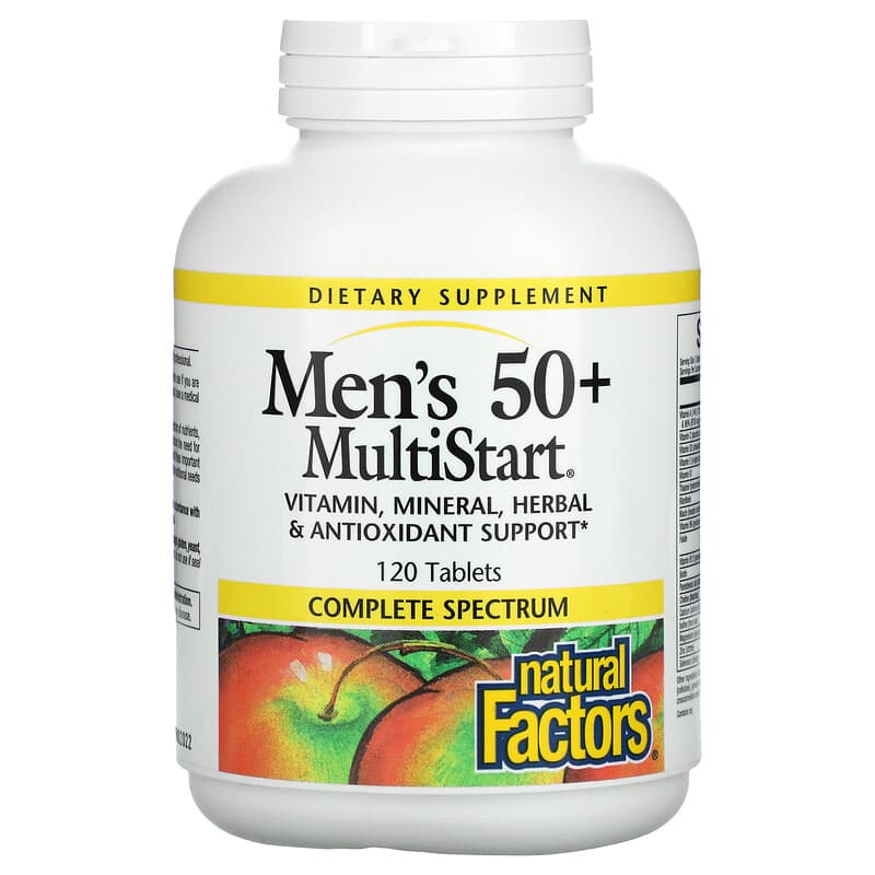 Natural Factors Men's 50+ MultiStart 120 viên 1 Natural Factors Men's 50+ MultiStart 120 Tablets 068958015736