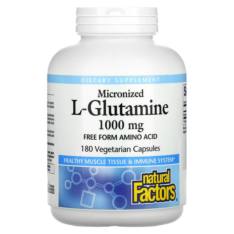 Natural Factors Micronized L-Glutamine 1.000 mg 180 Vegetarian Capsules 1 Natural Factors Micronized L-Glutamine 1.000 mg 180 Vegetarian Capsules 068958028118