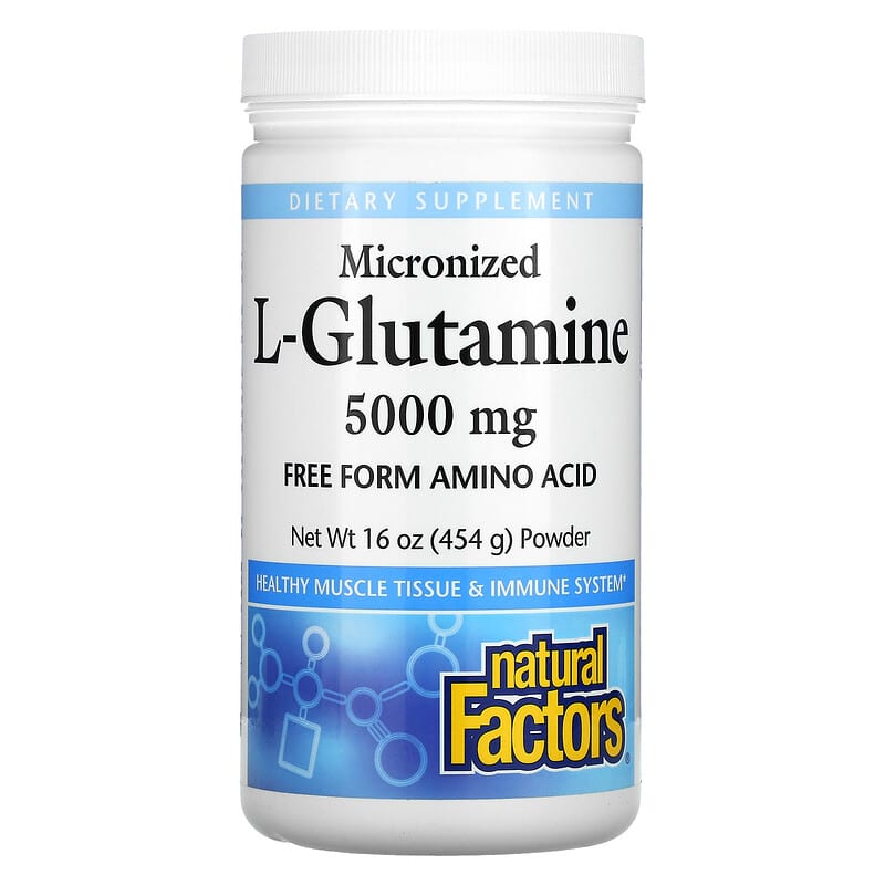 Natural Factors Micronized L-Glutamine Powder 5.000 mg 16 oz (454 g) 1 Natural Factors Micronized L-Glutamine Powder 5.000 mg 16 oz (454 g) 068958028170
