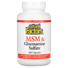 Natural Factors MSM & Glucosamine Sulfate 180 Capsules 068958026992