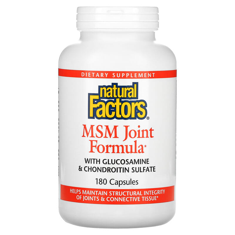 Natural Factors MSM Joint Formula with Glucosamine & Chondroitin Sulfate 180 Capsules 1 Natural Factors MSM Joint Formula with Glucosamine & Chondroitin Sulfate 180 Capsules 068958026961