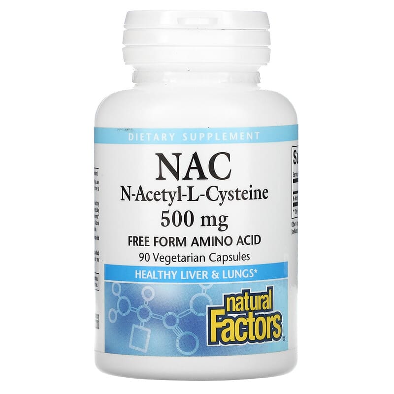 Natural Factors NAC N-Acetyl-L Cysteine 500 mg 90 Vegetarian Capsules 1 Natural Factors NAC N-Acetyl-L Cysteine 500 mg 90 Vegetarian Capsules 068958028156