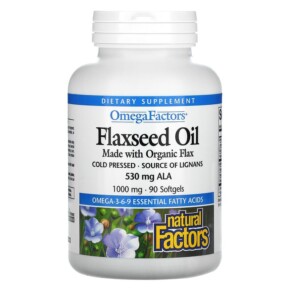 Natural Factors OmegaFactors Flaxseed Oil 1.000 mg 90 Softgels 068958022109
