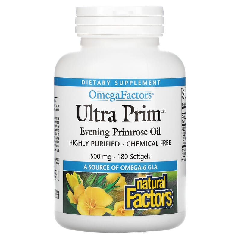 Natural Factors OmegaFactors Ultra Prim Evening Primrose Oil 500 mg 180 Softgels 1 Natural Factors OmegaFactors Ultra Prim Evening Primrose Oil 500 mg 180 Softgels 068958023564