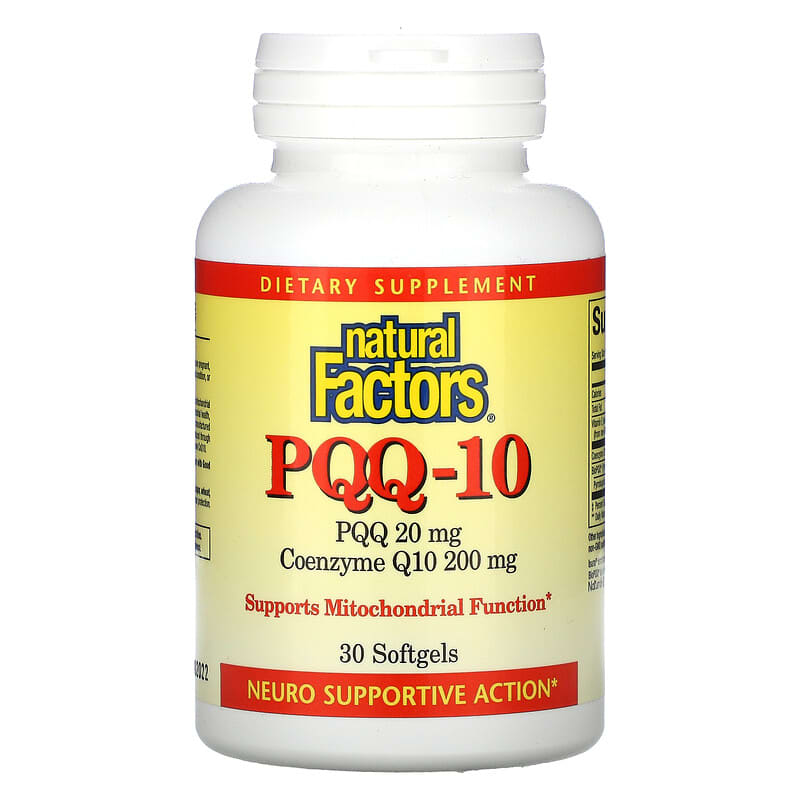 Natural Factors PQQ-10 PQQ 20 mg CoQ10 200 mg 30 Softgels 1 Natural Factors PQQ-10 PQQ 20 mg CoQ10 200 mg 30 Softgels 068958026176