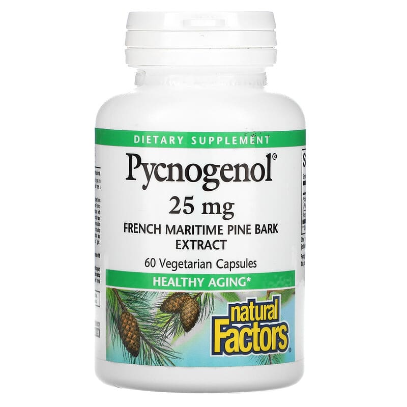 Natural Factors Pycnogenol 25 mg 60 Vegetarian Capsules 1 Natural Factors Pycnogenol 25 mg 60 Vegetarian Capsules 068958020907